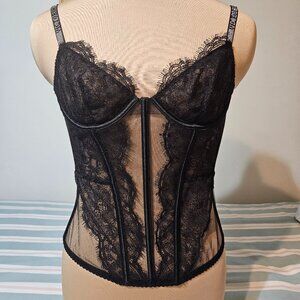 VICTORIA'S SECRET Very Sexy Shine Strap Lace Corset Size Small